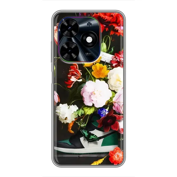 Чехол с принтом «Nike цветы» для TECNO Spark Go 2024 (BG6) Чехол с принтом «Nike цветы» для TECNO Spark Go 2024 (BG6)