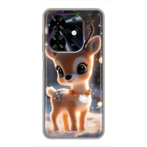 Яркий чехол для Tecno Spark Go 2024 (BG6) с Зимними Оленятами (Олененок)
