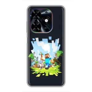 Чохол Майнкрафт на Tecno Spark Go 2024 (BG6) (AlphaPrint) Minecraft (персонажі Minecraft)