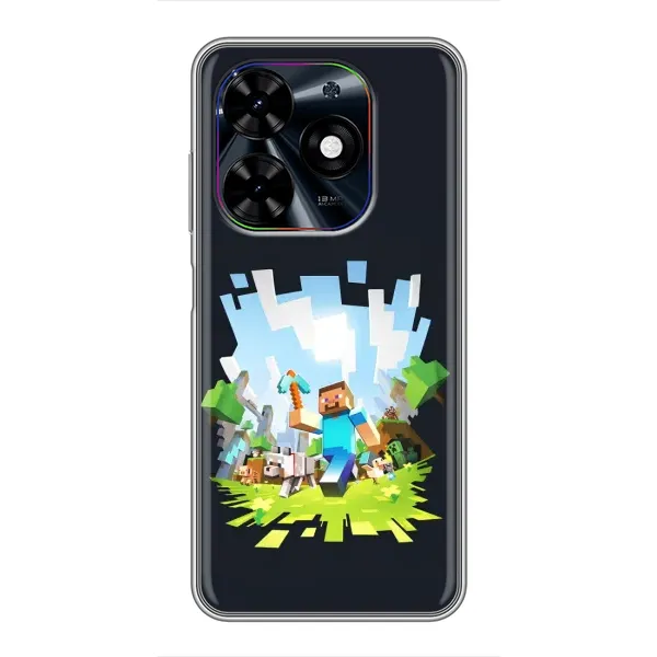 Чохол з принтом «персонажі Minecraft» для TECNO Spark Go 2024 (BG6)