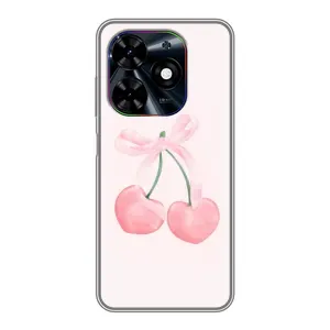 Чехол с розовым рисунком для Tecno Spark Go 2024 (BG6) (Розовые вишни)