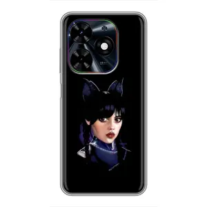 Чехлы Венсдей на Tecno Spark Go 2024 (BG6) Уэнсдей (AlphaPrint) (серьезная Уэнздей)