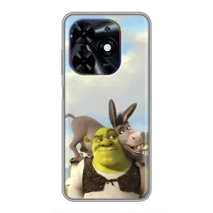 Чехол с мультфильмом Шрек на Tecno Spark Go 2024 (BG6) (Шрек и Осел)