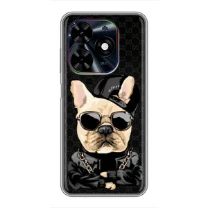 Чехлы с крутыми принтами для Tecno Spark Go 2024 (BG6) - (PREMIUMPrint) (Стильная собака)