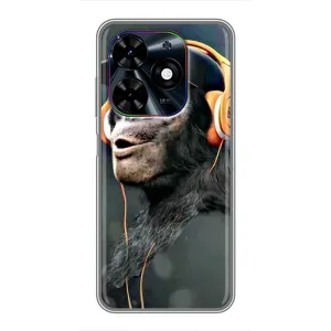 Чехол с Обезьянами Tecno Spark Go 2024 (BG6) - (AlphaPrint) (В наушниках)
