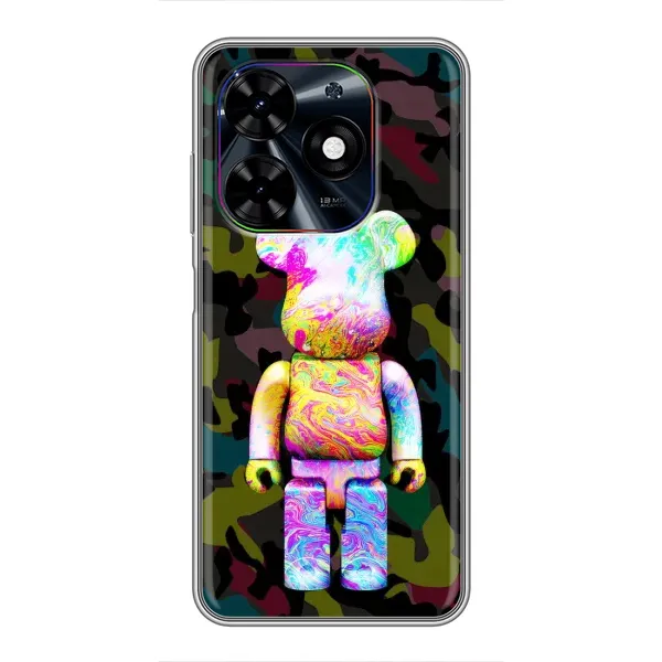 Чехол с принтом «Яркий Bearbrick» для TECNO Spark Go 2024 (BG6)