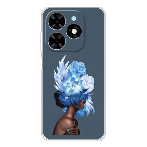 Чехол с принтом «Цветы на голове» для TECNO Spark Go 2025