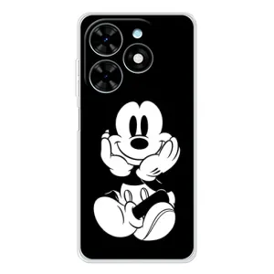 Эксклюзивный чехол для Tecno Spark Go 2025 (AlphaPrint - Мультяшные) (Микки на черном)