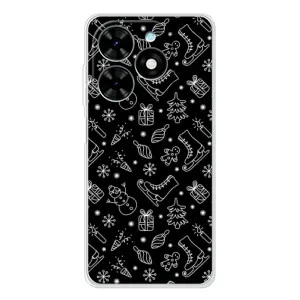 Новогодние, Праздничные Чехлы для Tecno Spark Go 2025 - 2024 год (Новогодний фон)