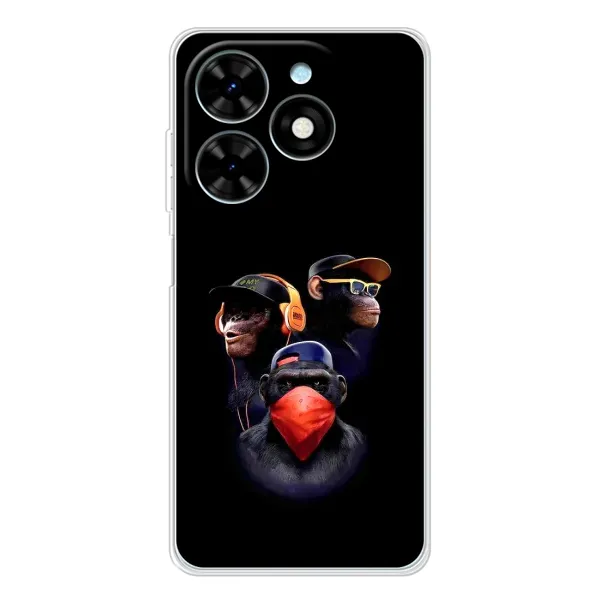 Чехол с принтом «Три обезьяны» для TECNO Spark Go 2025
