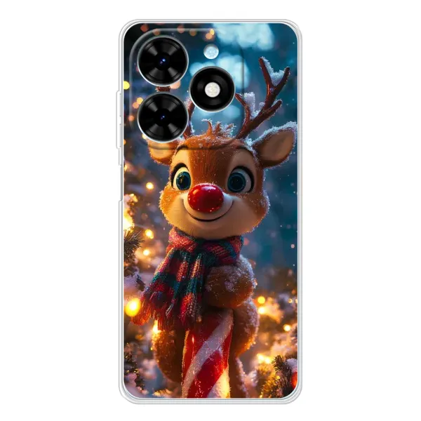 Чохол з принтом «Олень з шарфом» для TECNO Spark Go 2025