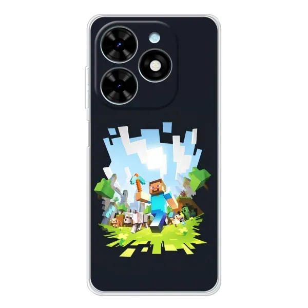 Чохол з принтом «персонажі Minecraft» для TECNO Spark Go 2025