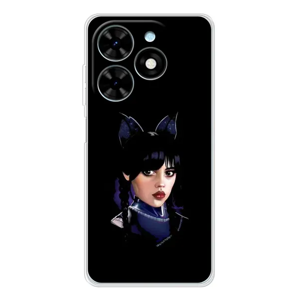 Чехол с принтом «серьезная Уэнздей» для TECNO Spark Go 2025