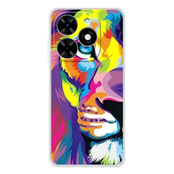 Чохол з принтом «Яскравий Лев» для TECNO Spark Go 2025
