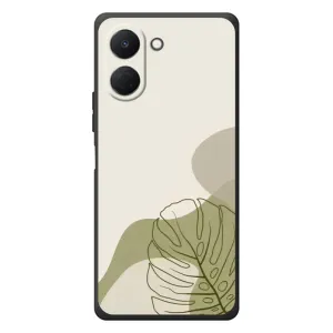 Силконовий чохол з принтом в квітах на TECNO Spark Go 3 (Зелена монстера дизайн)