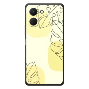 Силконовий чохол з принтом в квітах на TECNO Spark Go 3 (Жовта монстера арт)
