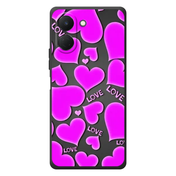 Чохол з принтом «Pink hearts» для TECNO Spark Go 3 Чохол з принтом «Pink hearts» для TECNO Spark Go 3