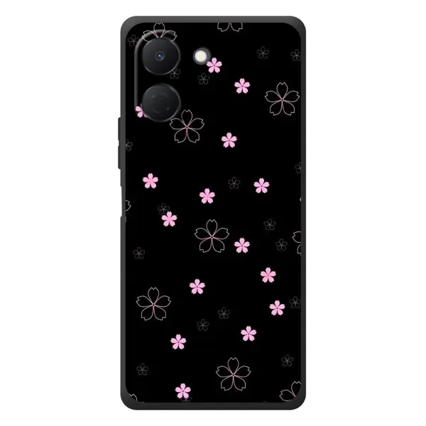 Чехол с принтом «Розовые цветы на черном» для TECNO Spark Go 3 Чехол с принтом «Розовые цветы на черном» для TECNO Spark Go 3