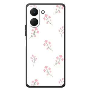 Чехол с розовым рисунком для TECNO Spark Go 3 (Розовые цветы)