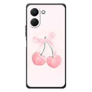 Чехол с розовым рисунком для TECNO Spark Go 3 (Розовые вишни)