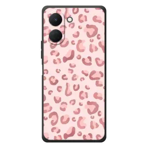 Чехол с розовым рисунком для TECNO Spark Go 3 (Розовый леопард)