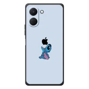 Чехол с принтом Стич на TECNO Spark Go 3 (Stitch apple)