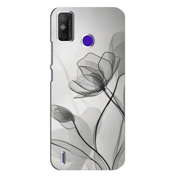 Чохол з принтом «Чорні квіти» для TECNO Spark Power 2 (LC8)