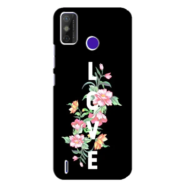 Чехол с принтом «Цветы LOVE» для TECNO Spark Power 2 (LC8)