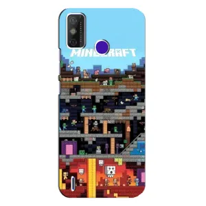 Чехол Майнкрафт на TECNO Spark Power 2 (LC8) (AlphaPrint) Minecraft (фон Minecraft)