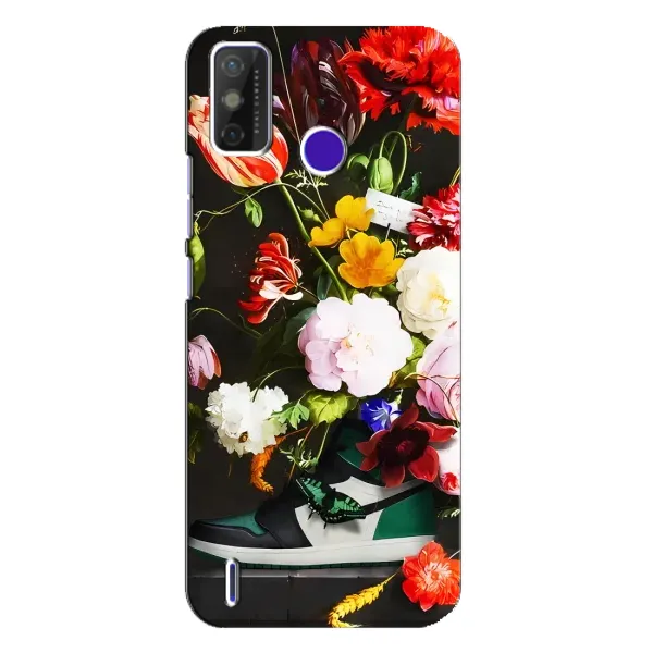 Чехол с принтом «Nike цветы» для TECNO Spark Power 2 (LC8)