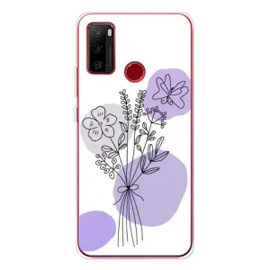 Силконовий чохол з принтом в квітах на Ulefone Note 10 (Букет фіолетова абстракція)
