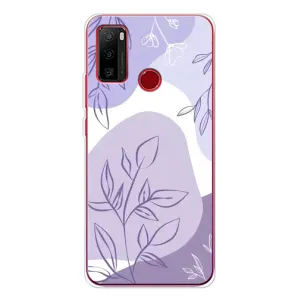Силконовий чохол з принтом в квітах на Ulefone Note 10 (Фіолетове листя абстракція)