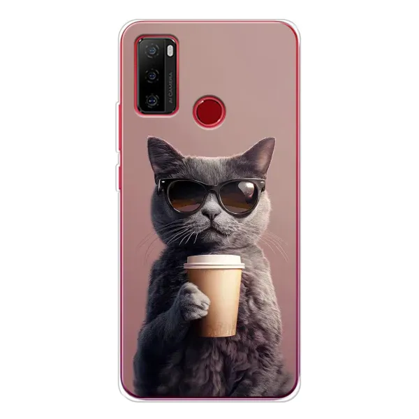 Чохол з принтом «Кіт з кавою» для Ulefone Note 10 Чохол з принтом «Кіт з кавою» для Ulefone Note 10