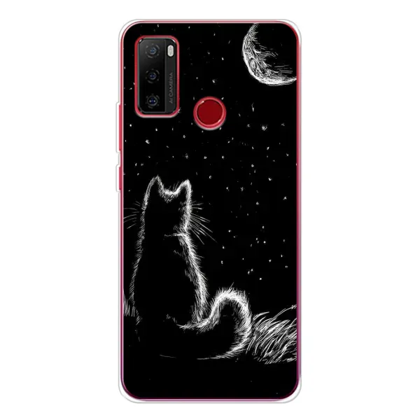 Чохол з принтом «Котик і місяць» для Ulefone Note 10