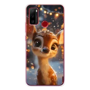 Яскравий чохол для Ulefone Note 10 з Зимові Оленята (Оленятко серед гірлянд)