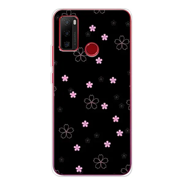 Чохол з принтом «Рожеві квіти на чорному» для Ulefone Note 10