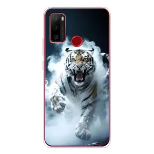 Чохол з картинкою 'Хижаки' для Ulefone Note 10 (Білий тигр у диму)