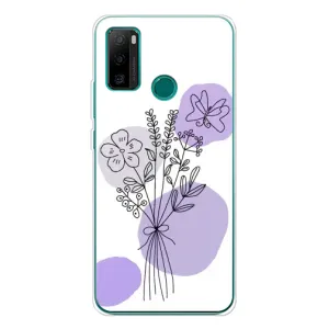 Силиконовый чехол с принтом в цветах на Ulefone Note 10P (Букет фиолетовая абстракция)