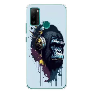 Чехол с Обезьянами Ulefone Note 10P - (AlphaPrint) (Горилла в наушниках)