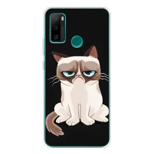 Чехол с принтом для Ulefone Note 10P (AlphaPrint) Модные коты (Грустный кот)