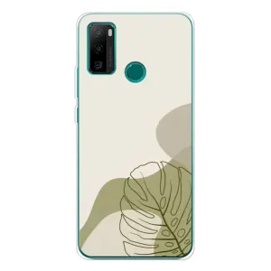 Силиконовый чехол с принтом в цветах на Ulefone Note 10P (Зеленая монстера дизайн)