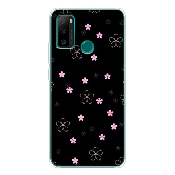Чехол с принтом «Розовые цветы на черном» для Ulefone Note 10P