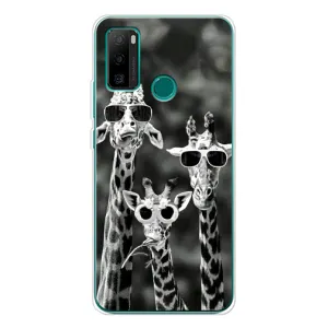 Силиконовый чехол с КАРТИНКАМИ лето для Ulefone Note 10P (AlphaPrint) (Жирафы в очках)