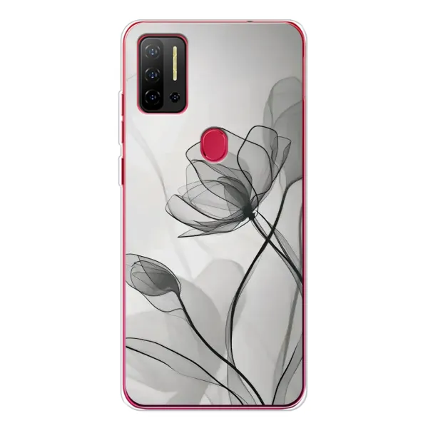 Чехол с принтом «Черные цветы» для Ulefone Note 11P