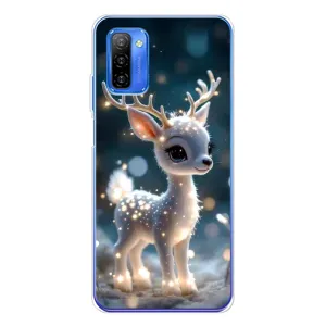 Яркий чехол для Ulefone Note 12 с Зимними Оленятами (Блестящий олененок)
