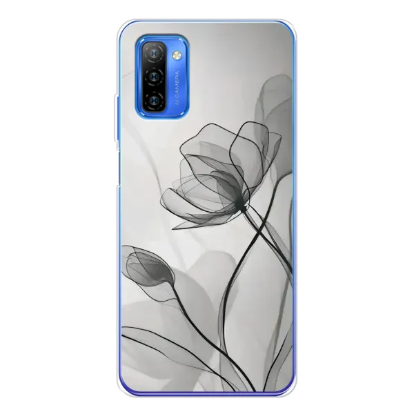 Чехол с принтом «Черные цветы» для Ulefone Note 12 Чехол с принтом «Черные цветы» для Ulefone Note 12
