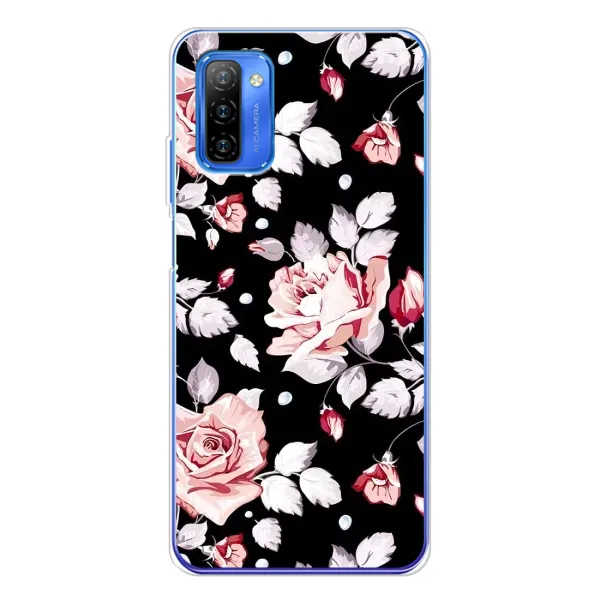 Чохол з принтом «Квіти на чорному» для Ulefone Note 12