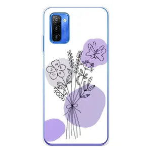 Силиконовый чехол с принтом в цветах на Ulefone Note 12 (Букет фиолетовая абстракция)