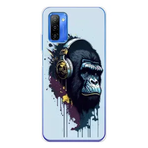 Чехол с Обезьянами Ulefone Note 12 - (AlphaPrint) (Горилла в наушниках)