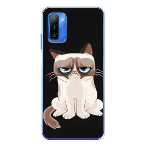Чехол с принтом для Ulefone Note 12 (AlphaPrint) Модные коты (Грустный кот)